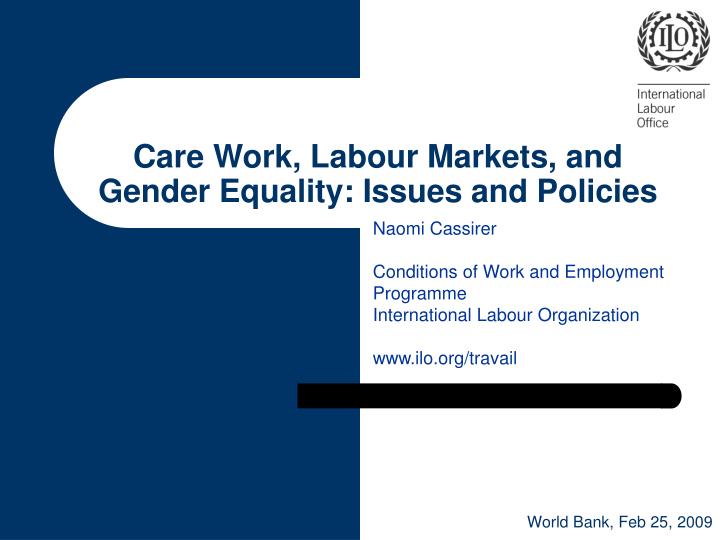 care work labour markets and gender equality issues and policies