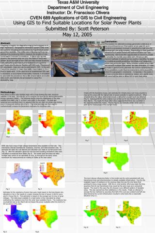 Using GIS to Find Suitable Locations for Solar Power Plants Submitted By: Scott Peterson