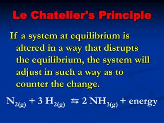 le chatelier s principle