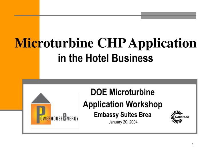 microturbine chp application in the hotel business
