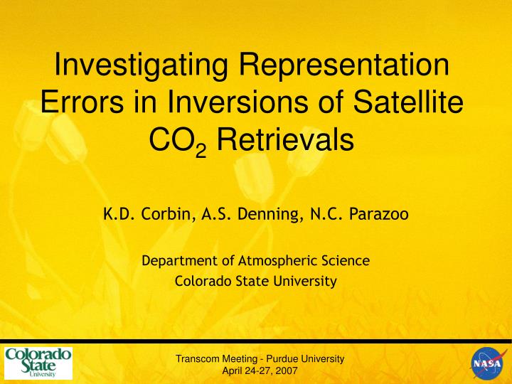 investigating representation errors in inversions of satellite co 2 retrievals