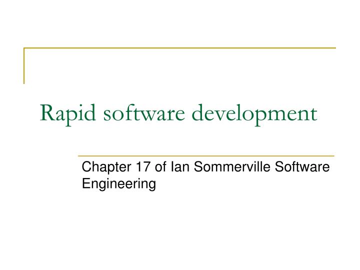 rapid software development