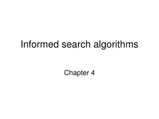 informed search algorithms