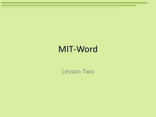 MIT-Word