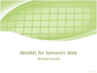 WebML for Semantic Web