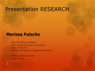 Presentation RESEARCH