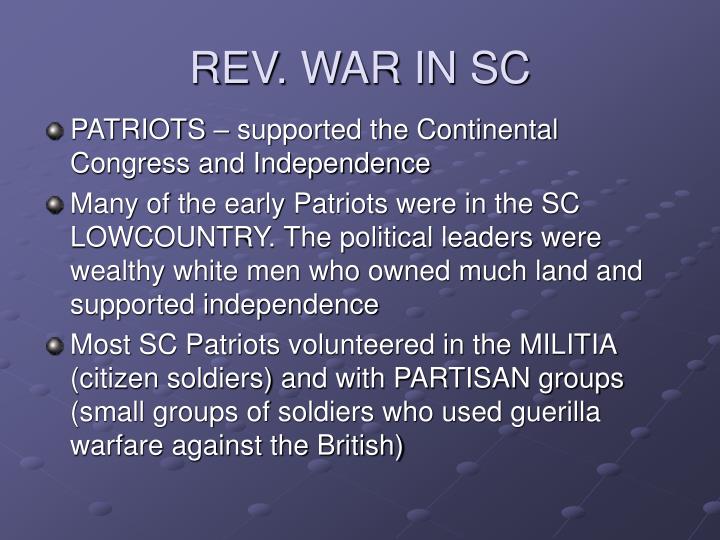 rev war in sc