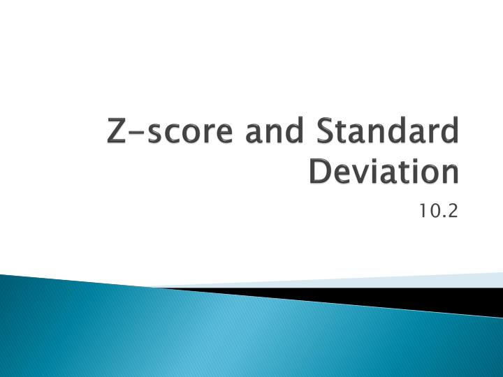 z score and standard d eviation