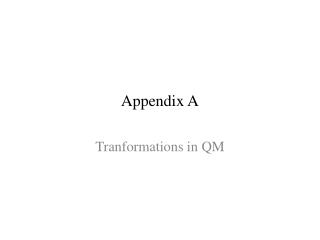 appendix a