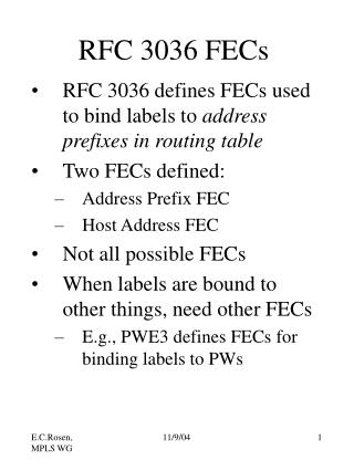 RFC 3036 FECs