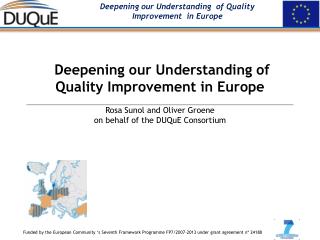 Deepening our Understanding of Quality Improvement in Europe