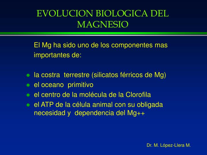 evolucion biologica del magnesio
