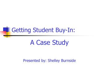 Getting Student Buy-In: