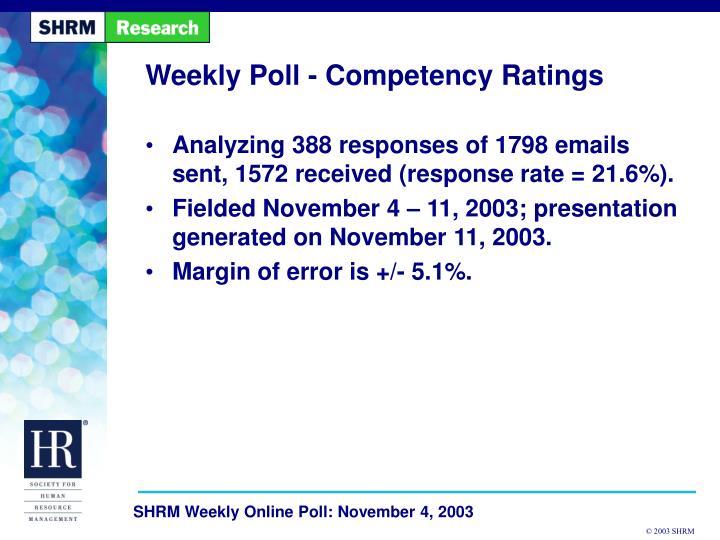 weekly poll competency ratings