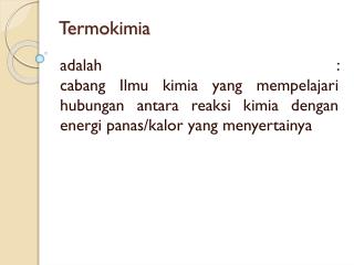 termokimia