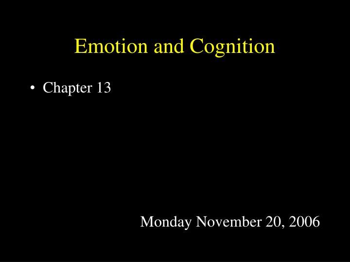 emotion and cognition