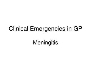 Clinical Emergencies in GP