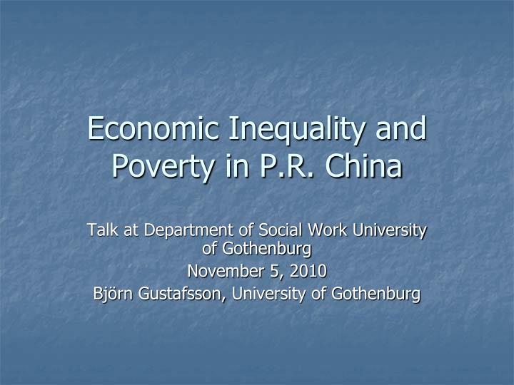 economic inequality and poverty in p r china