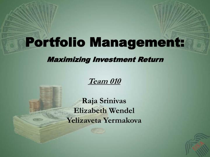 portfolio management maximizing investment return