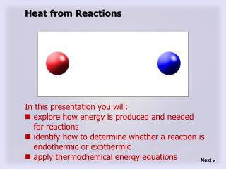 Heat from Reactions