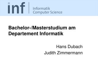 bachelor masterstudium am departement informatik
