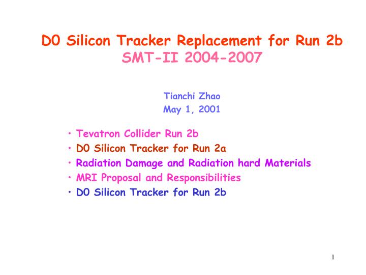 d0 silicon tracker replacement for run 2b smt ii 2004 2007
