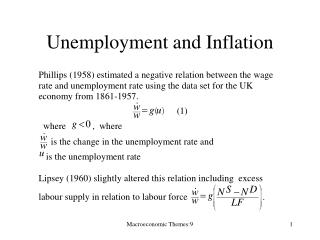 Unemployment and Inflation