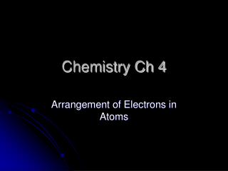 Chemistry Ch 4