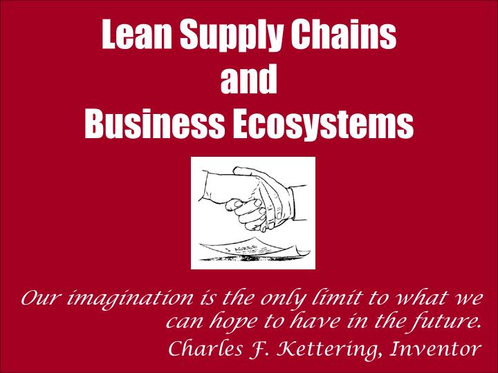 lean supply chains and business ecosystems