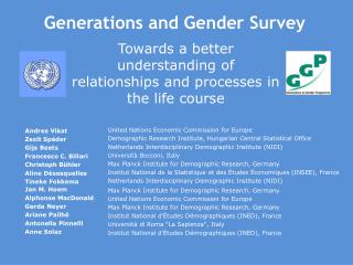 Generations and Gender Survey