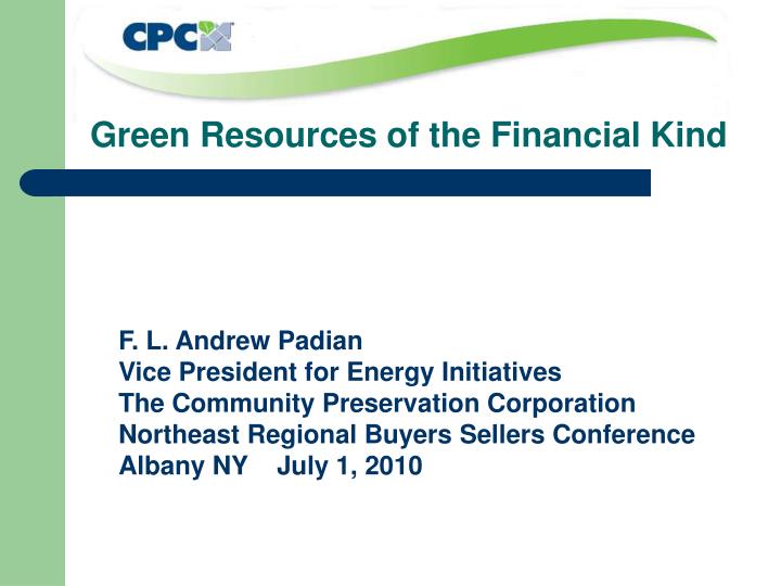 green resources of the financial kind