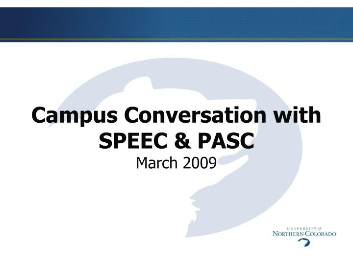 campus conversation with speec pasc march 2009