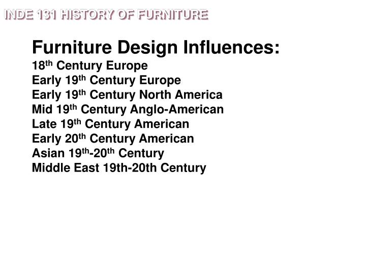 inde 131 history of furniture