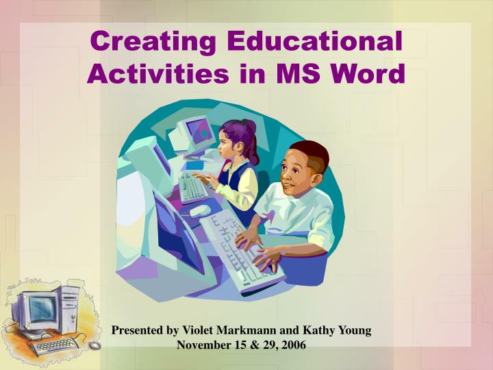 creating educational activities in ms word