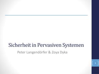 sicherheit in pervasiven systemen
