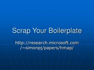 Scrap Your Boilerplate