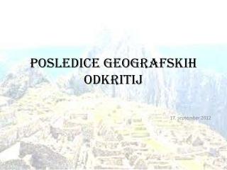 posledice geografskih odkritij