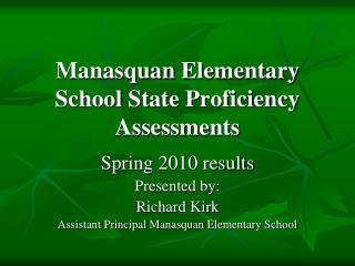 Manasquan Elementary School State Proficiency Assessments