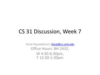CS 31 Discussion, Week 7
