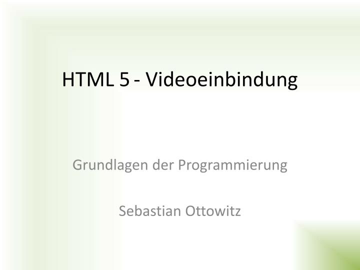 html 5 videoeinbindung