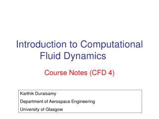 Introduction to Computational Fluid Dynamics