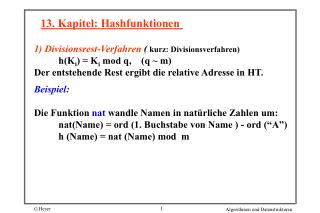 13 kapitel hashfunktionen