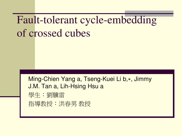 fault tolerant cycle embedding of crossed cubes