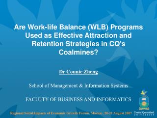 Dr Connie Zheng School of Management &amp; Information Systems FACULTY OF BUSINESS AND INFORMATICS