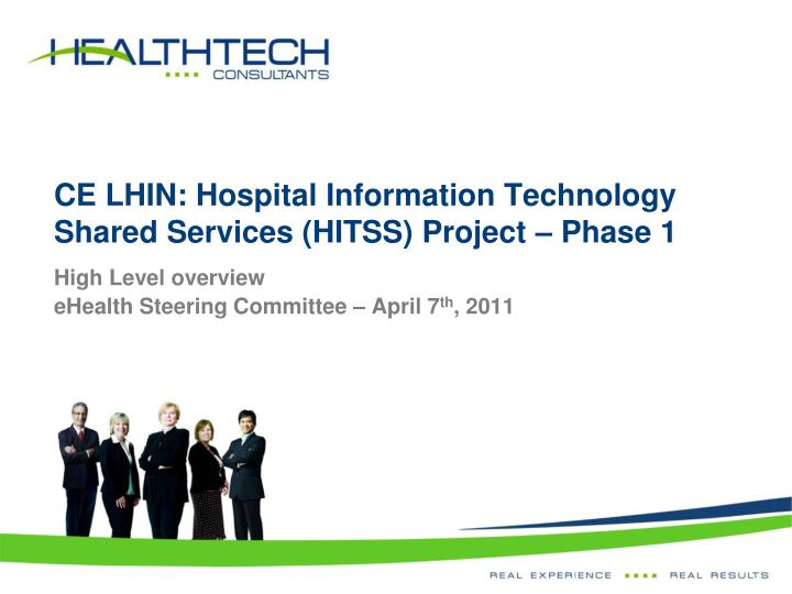 ce lhin hospital information technology shared services hitss project phase 1