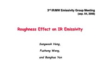 Roughness Effect on IR Emissivity