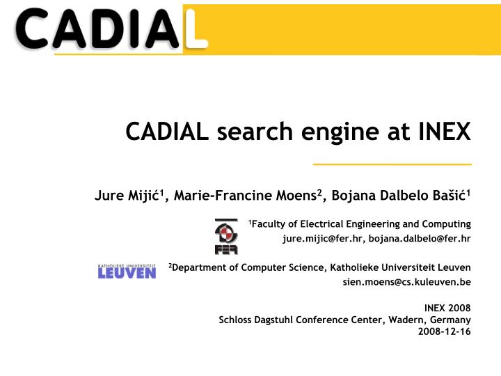 cadial search engine at inex