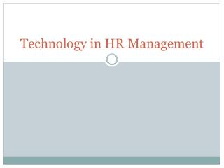 Technology in HR Management