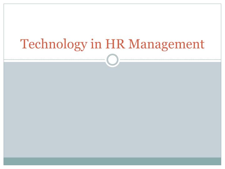 technology in hr management