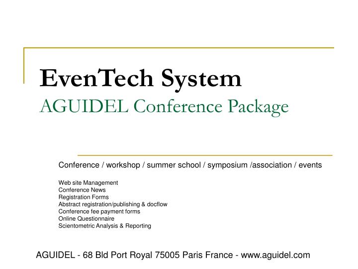 eventech system aguidel conference package